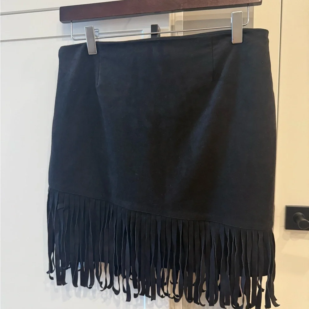Black Sam Edelman Fringe Skirt - Picture 5 of 5